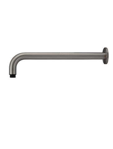 Round Wall Shower Curved Arm 400mm - Shadow Gunmetal