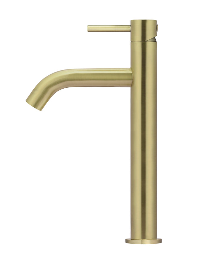 Piccola Tall Basin Mixer Tap with 130mm Spout - PVD Tiger Bronze (SKU: MB03XL.01-PVDBB) by Meir