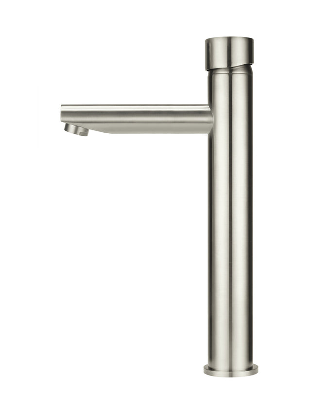 Round Pinless Tall Basin Mixer - PVD Brushed Nickel (SKU: MB04PN-R2-PVDBN) by Meir