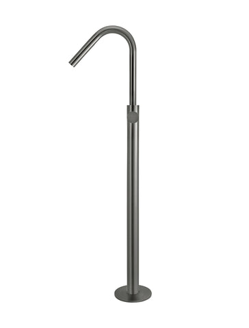 Round Pinless Freestanding Bath Spout and Hand Shower - Shadow Gunmetal