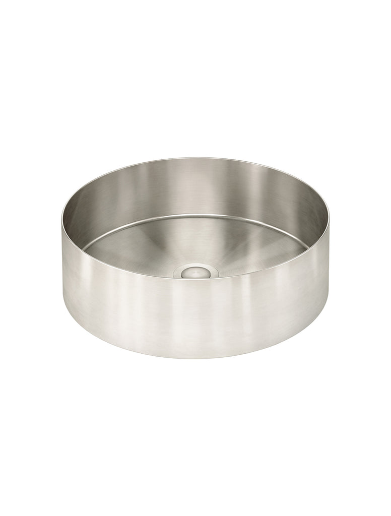 Lavello Round Steel Bathroom Basin 380 x 110 PVD Brushed Nickel (MBRP