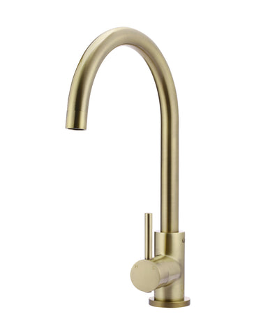 Round Gooseneck Kitchen Mixer Tap - PVD Tiger Bronze
