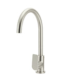 Round Gooseneck Kitchen Mixer Tap with Paddle Handle - PVD Brushed Nickel - MK03PD-PVDBN