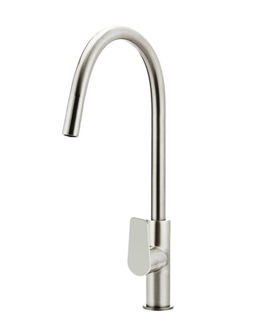 Round Paddle Piccola Pull Out Kitchen Mixer Tap - PVD Brushed Nickel
