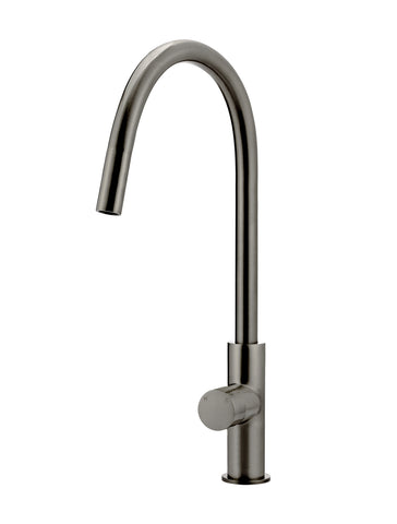 Round Pinless Piccola Pull Out Kitchen Mixer Tap - Shadow Gunmetal