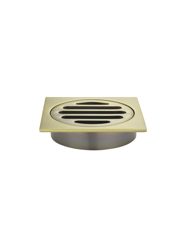 Square Floor Grate Shower Drain 80mm outlet - PVD Tiger Bronze (SKU: MP06-80-PVDBB) by Meir