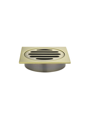 Square Floor Grate Shower Drain 80mm outlet - PVD Tiger Bronze