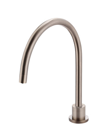 Round Gooseneck High-Rise Swivel Hob Spout - Champagne