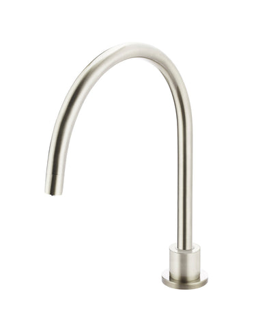 Round Gooseneck High-Rise Swivel Hob Spout - PVD Brushed Nickel