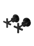 Round Cross Handle Jumper Valve Wall Top Assemblies - Matte Black - MW08JL