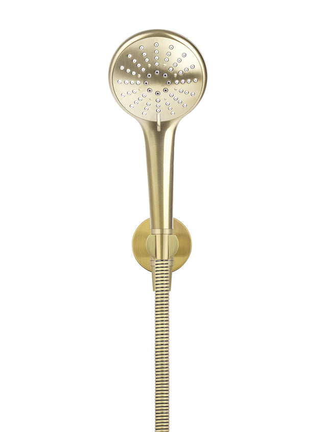 Round Three Function Hand Shower on Fixed Bracket - PVD Tiger Bronze (SKU: MZ08-PVDBB) by Meir