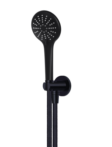 Round Three Function Hand Shower on Fixed Bracket - Matte Black