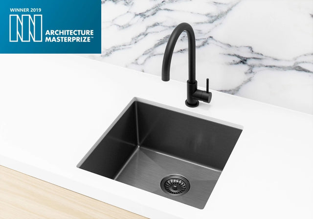 Lavello Kitchen Sink - Single Bowl 450 x 450 - PVD - PVD Gunmetal Black (SKU: MKSP-S450450-PVDGM) by Meir