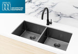 Lavello Kitchen Sink - Double Bowl 860 x 440 -  PVD Gunmetal Black - MKSP-D860440-PVDGM