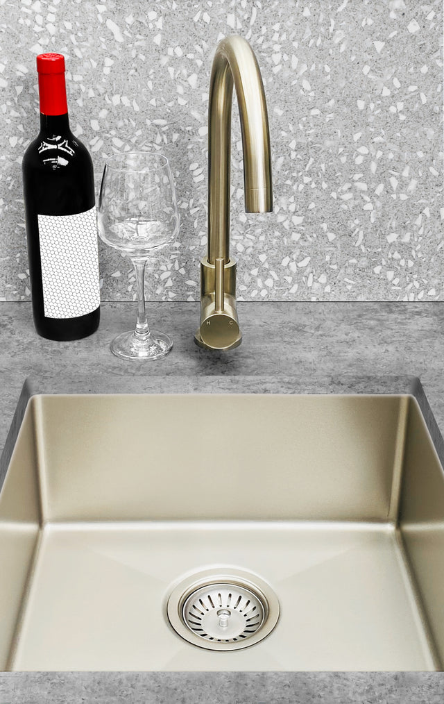 Lavello Kitchen Sink - Single Bowl 380 x 440 - PVD Brushed Nickel (SKU: MKSP-S380440-PVDBN) by Meir