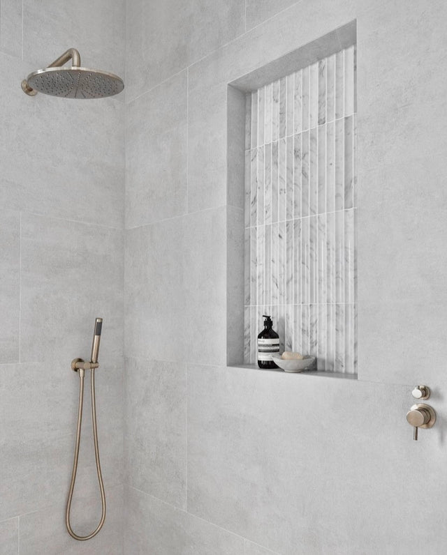 Round Shower Rose 300mm - PVD Brushed Nickel (SKU: MH06N-PVDBN) by Meir