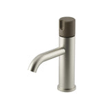 Meir X Nood Co. Alchemy Series Progressive Basin Mixer - Brushed Nickel x Olive - AB03-BN.OL