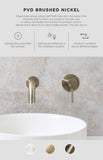 Round Combination Shower Rail 200mm Rose, Three Function Hand Shower - PVD Brushed Nickel - MZ0704-PVDBN