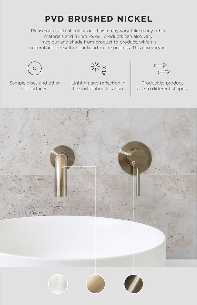 Round Combination Shower Rail 200mm Rose, Three Function Hand Shower - PVD Brushed Nickel (SKU: MZ0704-PVDBN) by Meir