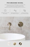 Round Combination Shower Rail 300mm Rose, Three Function Hand Shower - PVD Brushed Nickel - MZ0706-PVDBN
