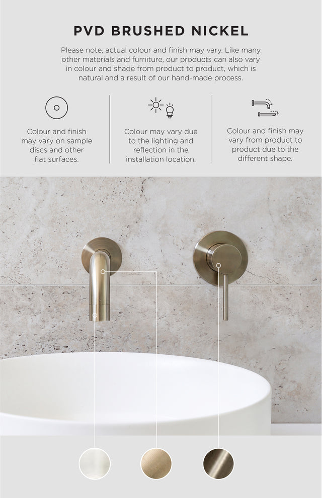 Round Wall Mixer Pinless Handle Trim Kit (In-wall Body Not Included) - PVD Brushed Nickel (SKU: MW03PN-FIN-PVDBN) by Meir