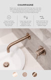 Round Wall Mixer Pinless Handle Trim Kit (In-wall Body Not Included) - Champagne - MW03PN-FIN-CH