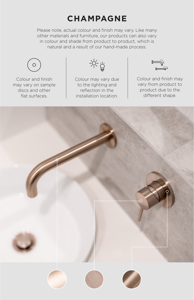 Round Wall Mixer Pinless Handle Trim Kit (In-wall Body Not Included) - Champagne (SKU: MW03PN-FIN-CH) by Meir