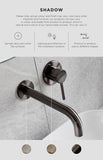 Round Wall Shower Curved Arm 400mm - Shadow Gunmetal - MA09-400-PVDGM
