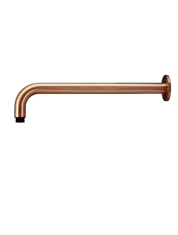 Round Wall Shower Curved Arm 400mm - Lustre Bronze