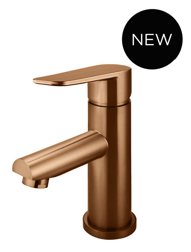 Round Paddle Basin Mixer - PVD Lustre Bronze (SKU: MB02PD-PVDBZ) by Meir