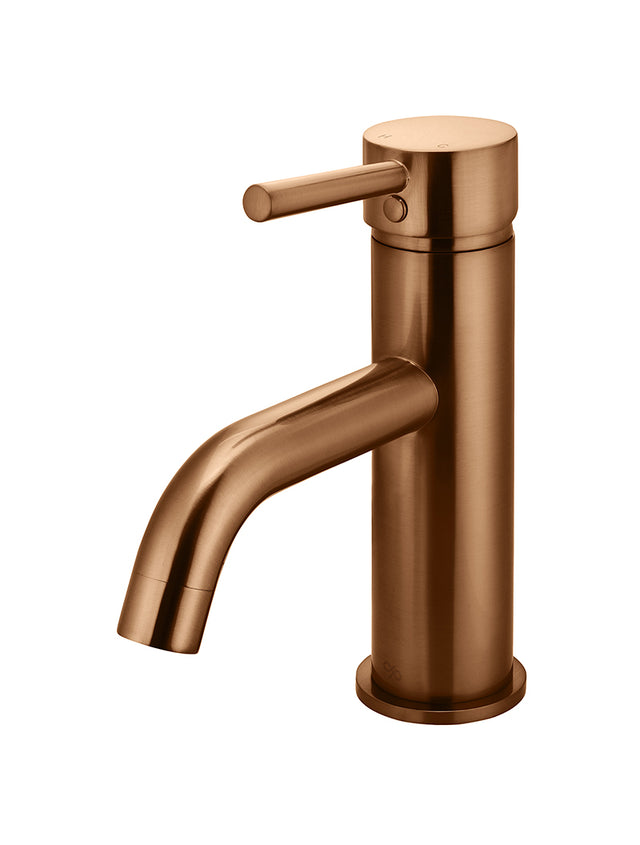 Round Basin Mixer Curved - PVD Lustre Bronze (SKU: MB03-PVDBZ) by Meir