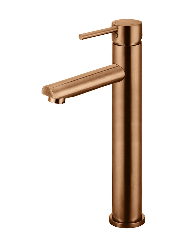 Round Tall Basin Mixer - PVD Lustre Bronze (SKU: MB04-R2-PVDBZ) by Meir