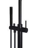 Round Paddle Freestanding Bath Spout and Hand Shower - Matte Black - MB09PD