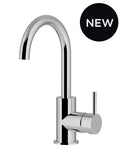 Round Gooseneck Basin Mixer with Cold Start - Polished Chrome - MB17-C