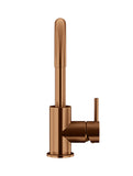 Round Gooseneck Basin Mixer with Cold Start - Lustre Bronze - MB17-PVDBZ