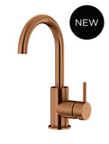 Round Gooseneck Basin Mixer with Cold Start - Lustre Bronze - MB17-PVDBZ