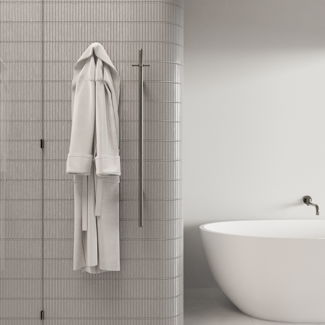 Heated Vertical Towel Rail - Default Title (SKU: MHT02B-PVDBN) by Meir