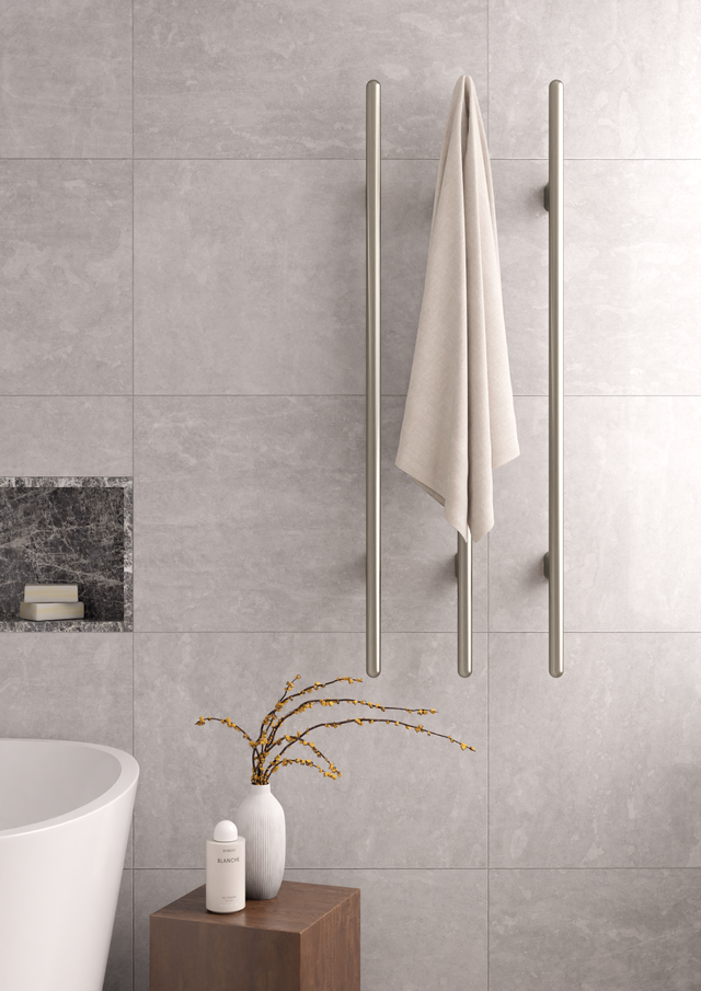 Heated Vertical Towel Rail - Default Title (SKU: MHT02B-PVDBN) by Meir