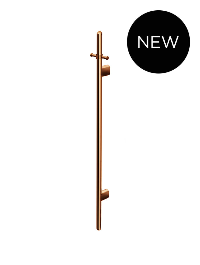 Heated Vertical Towel Rail - Lustre Bronze (SKU: MHT02B-PVDBZ) by Meir