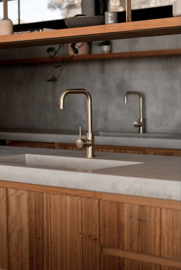 Round Kitchen Mixer Tap - Default Title (SKU: MK02-PVDBB) by Meir
