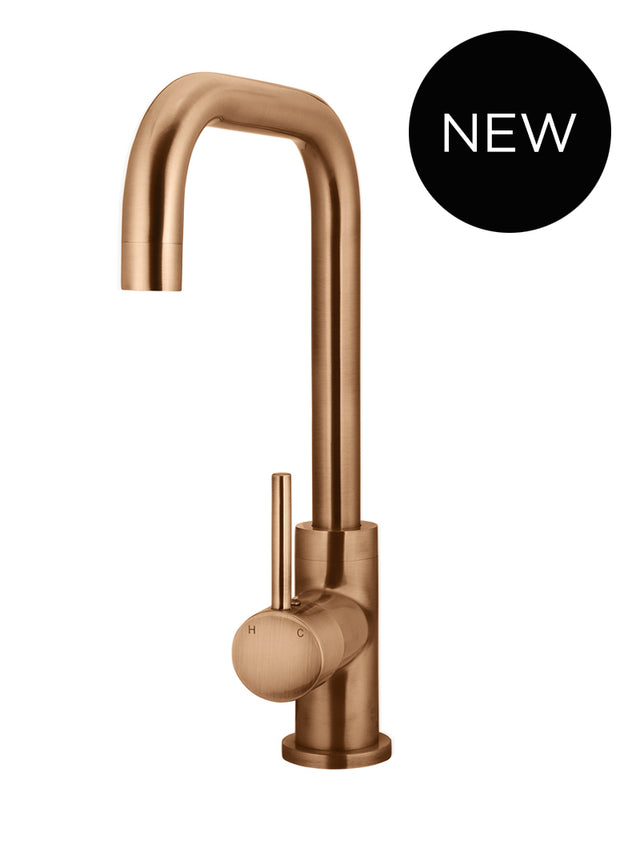 Round Kitchen Mixer Tap - Lustre Bronze