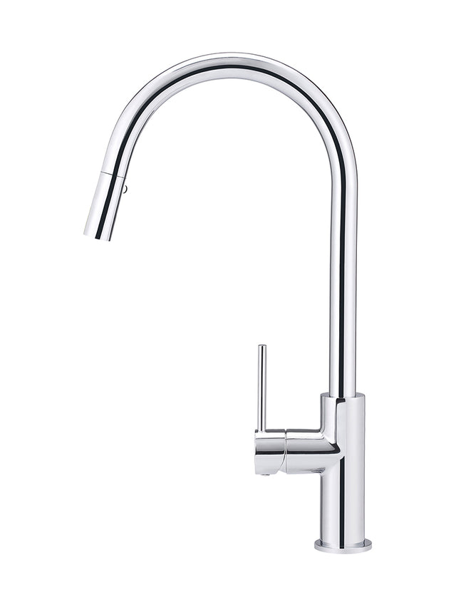 Round Piccola Pull Out Kitchen Mixer Tap - Polished Chrome (SKU: MK17-C) by Meir