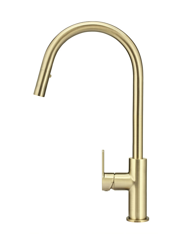 Round Paddle Piccola Pull Out Kitchen Mixer Tap - PVD Tiger Bronze (SKU: MK17PD-PVDBB) by Meir