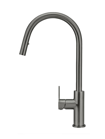 Round Paddle Piccola Pull Out Kitchen Mixer Tap - Shadow Gunmetal