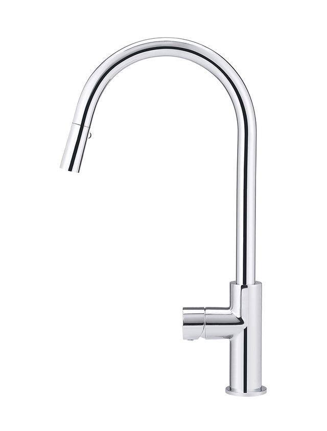 Round Pinless Piccola Pull Out Kitchen Mixer Tap - Polished Chrome (SKU: MK17PN-C) by Meir