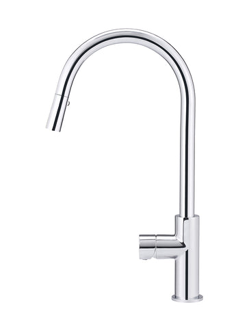 Round Pinless Piccola Pull Out Kitchen Mixer Tap - Polished Chrome
