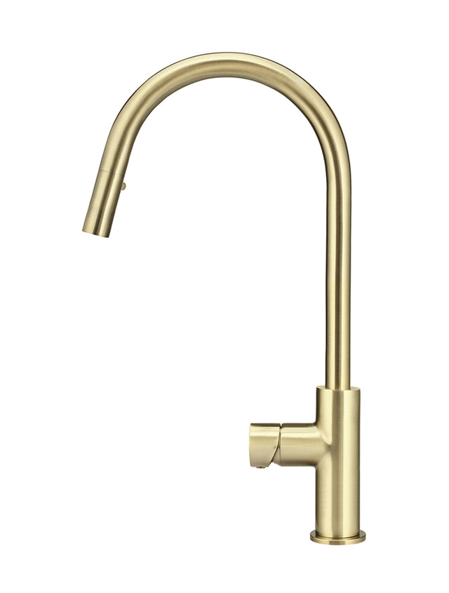 Round Pinless Piccola Pull Out Kitchen Mixer Tap - PVD Tiger Bronze (SKU: MK17PN-PVDBB) by Meir