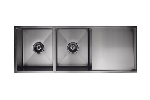 Lavello Kitchen Sink - Double Bowl & Drainboard 1160 x 440 - PVD Gunmetal Black