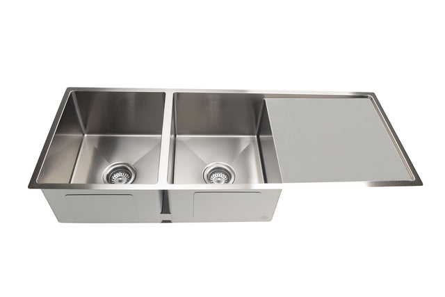 Lavello Kitchen Sink - Double Bowl & Drainboard 1160 x 440 - Default Title (SKU: MKSP-D1160440D-PVDBN) by Meir