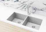 Kitchen Sink - Double Bowl 860 x 440 - PVD Brushed Nickel - MKSP-D860440-PVDBN